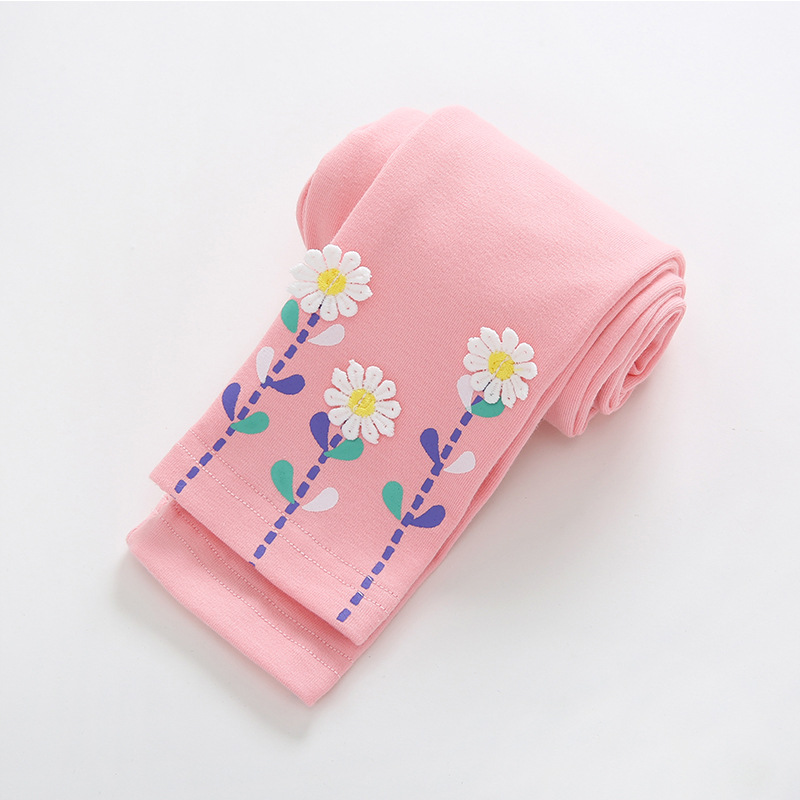 【12M-11Y】Girls Cotton Multicolor Appliquéd Leggings 【12M-11Y】Girls Cotton Multicolor Appliquéd Leggings