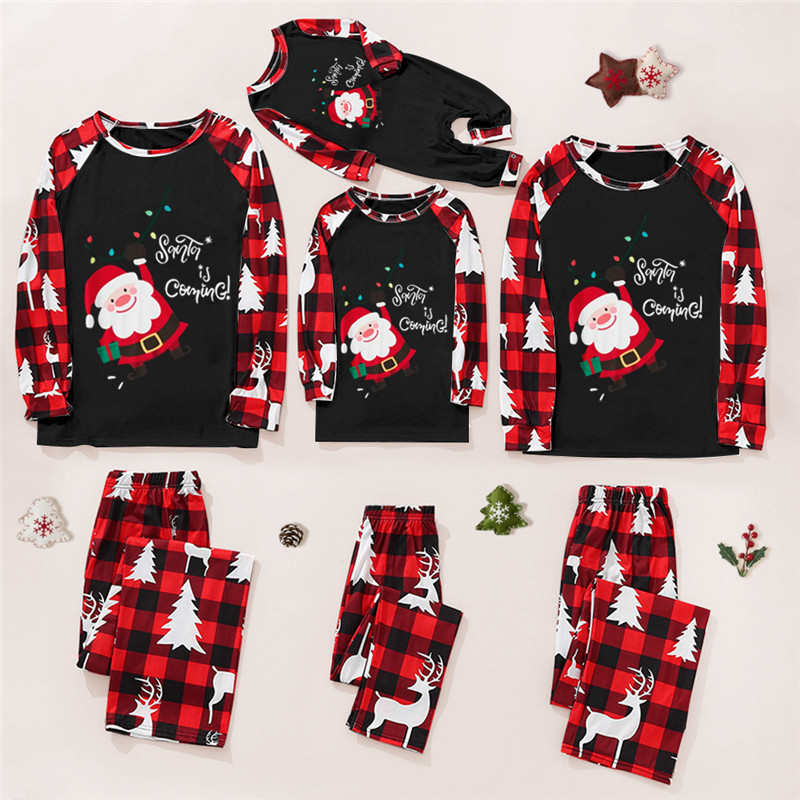 Christmas Print Long Sleeve Family Matching Pajamas Set Christmas Print Long Sleeve Family Matching Pajamas Set