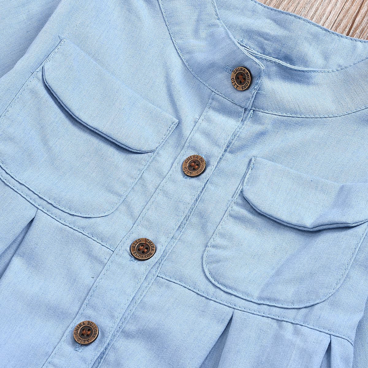 【3Y-12Y】Girls Denim Long Sleeve Shirt 【3Y-12Y】Girls Denim Long Sleeve Shirt