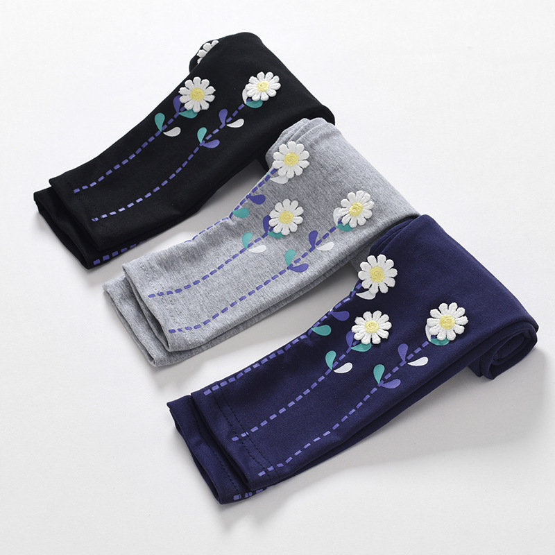 【12M-11Y】Girls Cotton Multicolor Appliquéd Leggings 【12M-11Y】Girls Cotton Multicolor Appliquéd Leggings