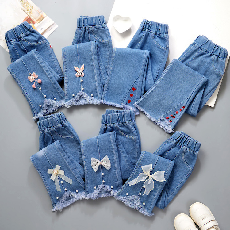 【2Y-9Y】Girl Fashion Blue Jeans 【2Y-9Y】Girl Fashion Blue Jeans