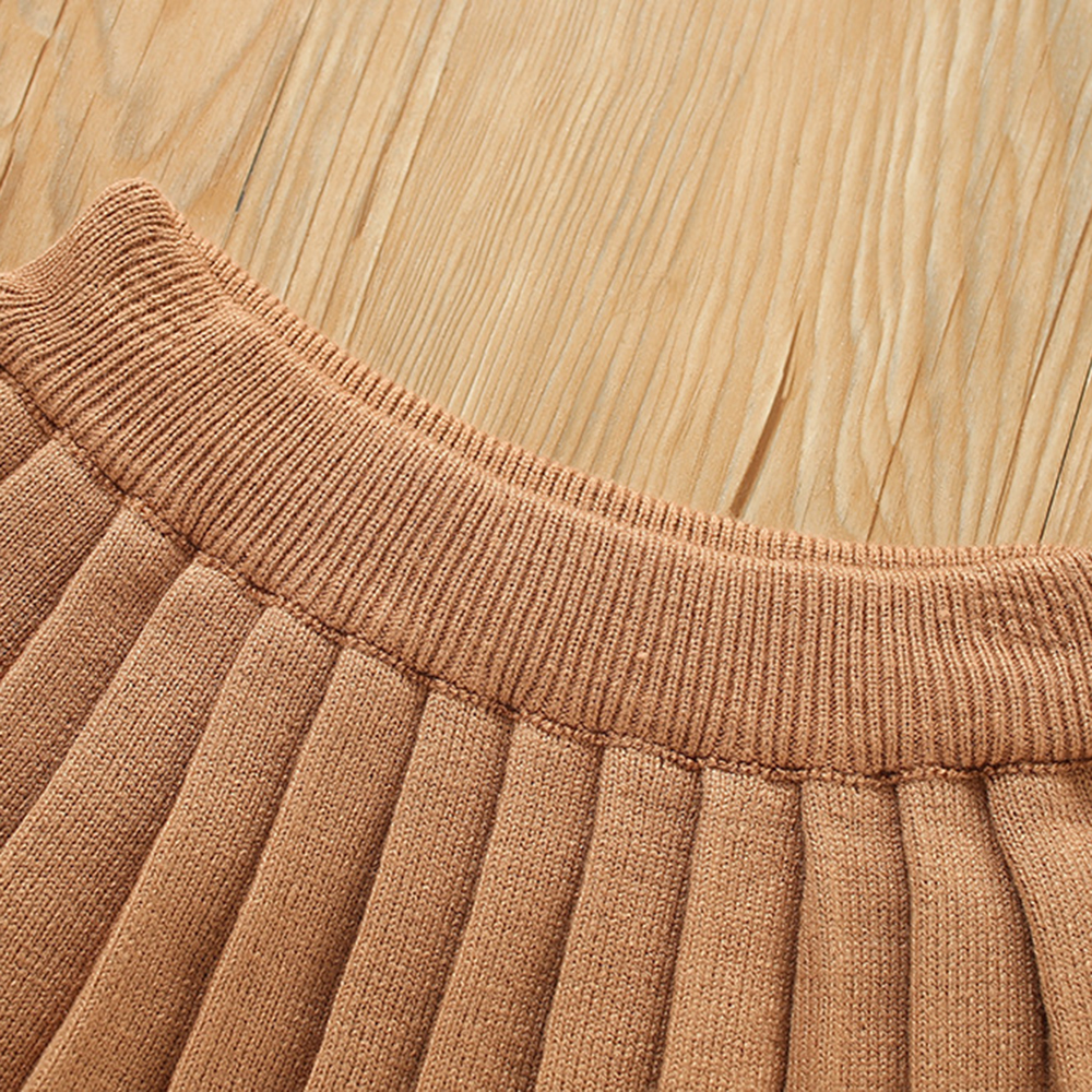 【18M-7Y】Girls Striped Sweater Cardigan And Pleated Skirt Set - 34271 【18M-7Y】Girls Striped Sweater Cardigan And Pleated Skirt Set - 34271