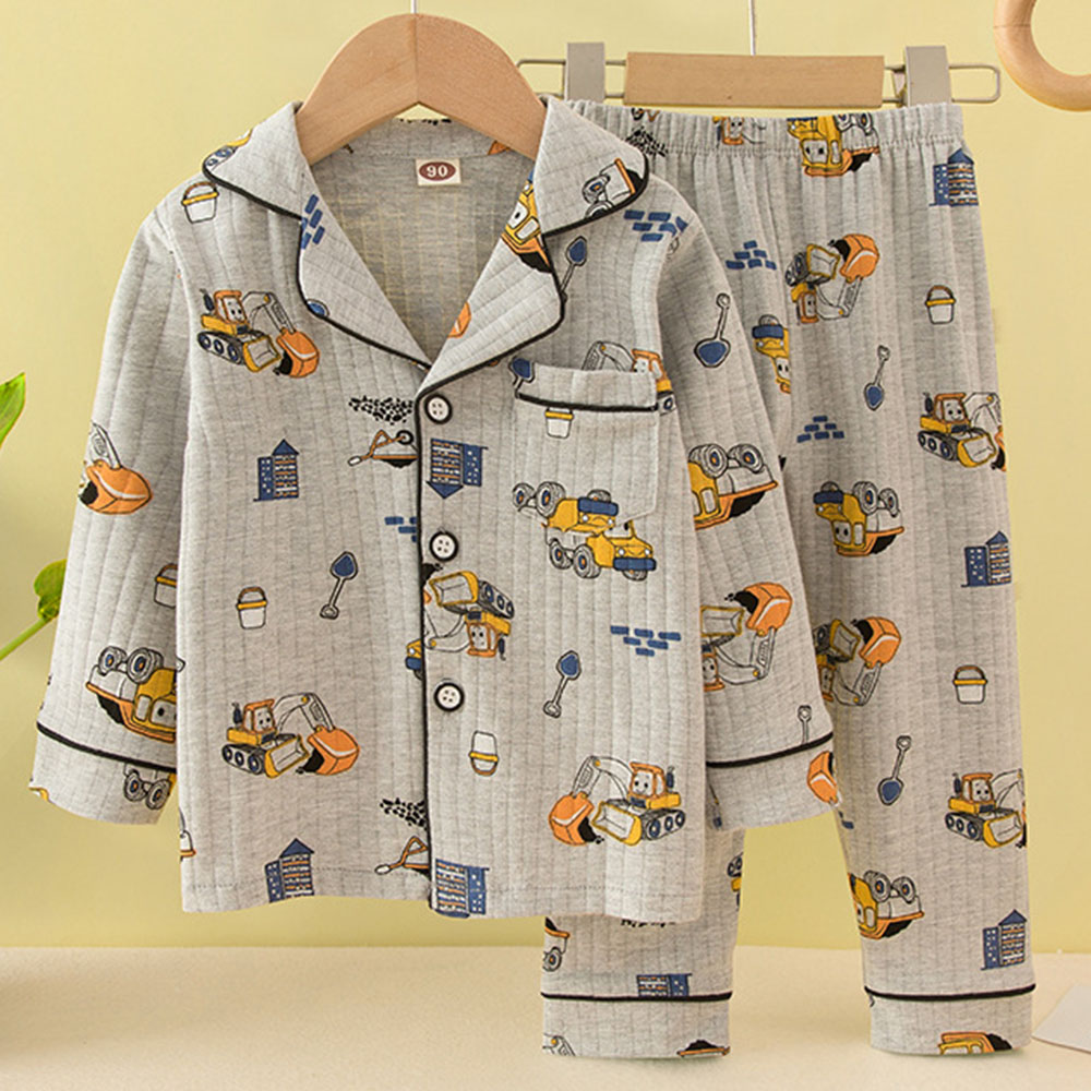 【18M-8Y】2-piece Boys Cotton Multicolor Cartoon Print Pajama Set 【18M-8Y】2-piece Boys Cotton Multicolor Cartoon Print Pajama Set