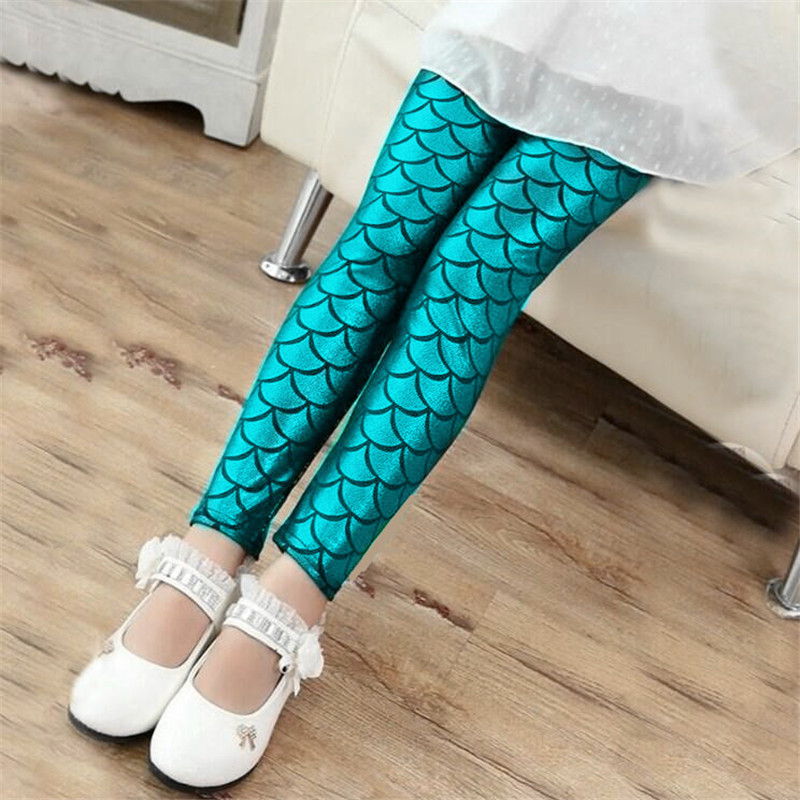【2Y-11Y】Girls Multicolor Mermaid Leggings 【2Y-11Y】Girls Multicolor Mermaid Leggings