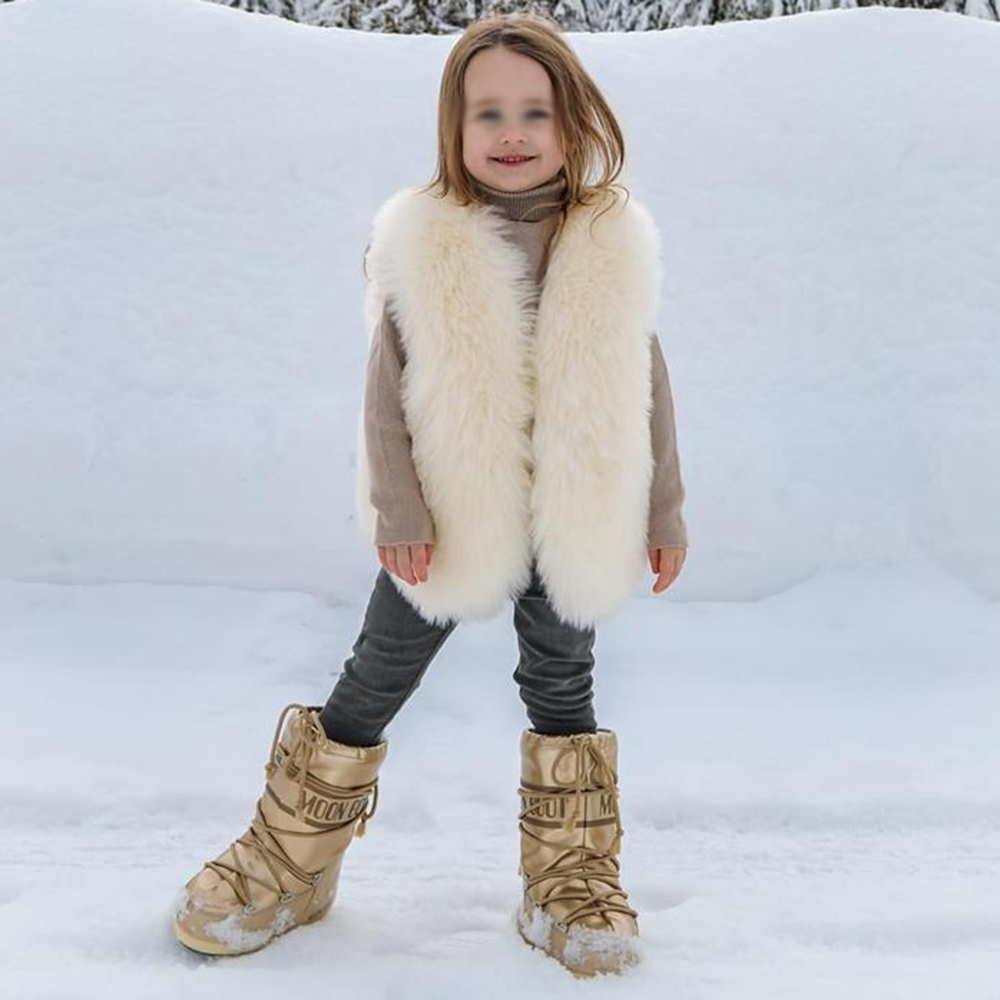 【12M-9Y】Girls Multicolor Thick Faux Fur Vest - 3180 【12M-9Y】Girls Multicolor Thick Faux Fur Vest - 3180