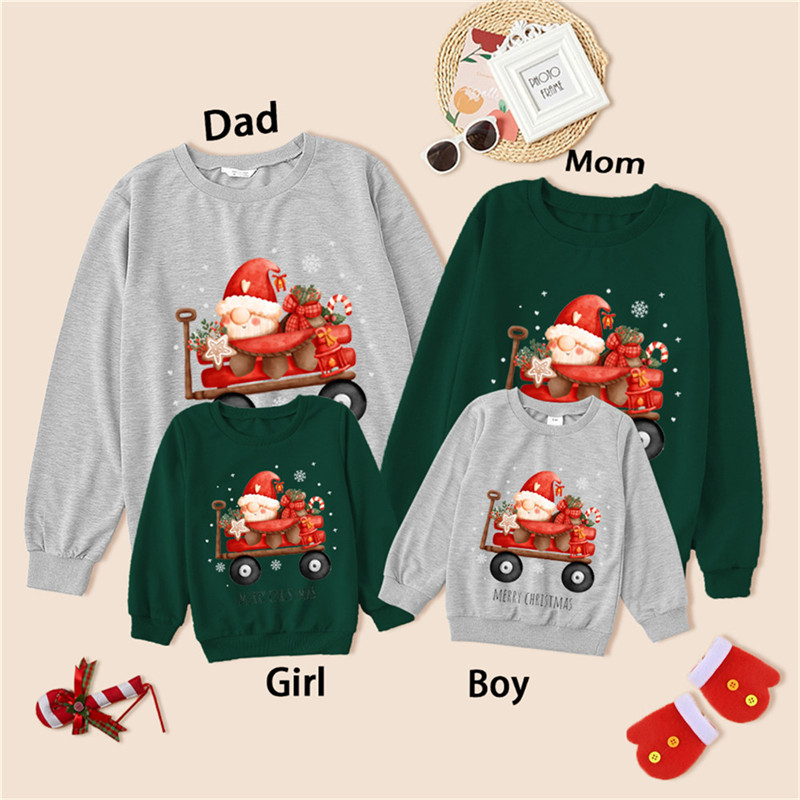 Christmas Print Long Sleeve Family Matching Outfits Christmas Print Long Sleeve Family Matching Outfits