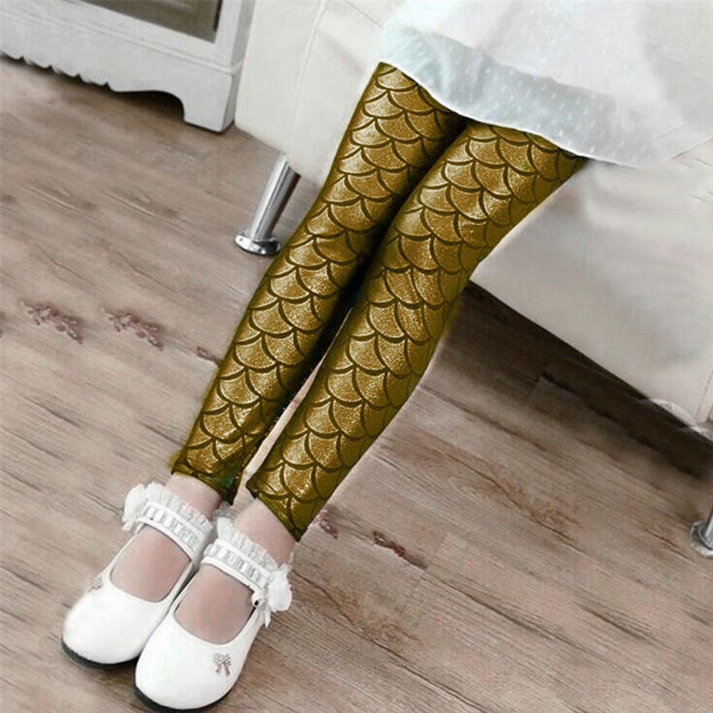 【2Y-11Y】Girls Multicolor Mermaid Leggings 【2Y-11Y】Girls Multicolor Mermaid Leggings