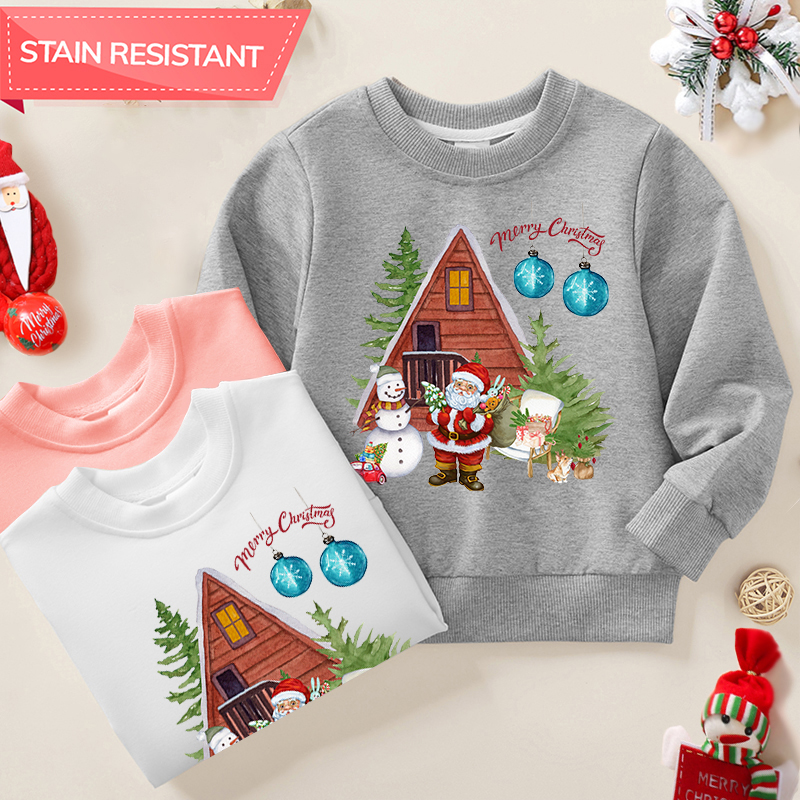 【12M-9Y】Unisex Kids Cotton Stain Resistant Christmas Print Long Sleeve Sweatshirt 【12M-9Y】Unisex Kids Cotton Stain Resistant Christmas Print Long Sleeve Sweatshirt