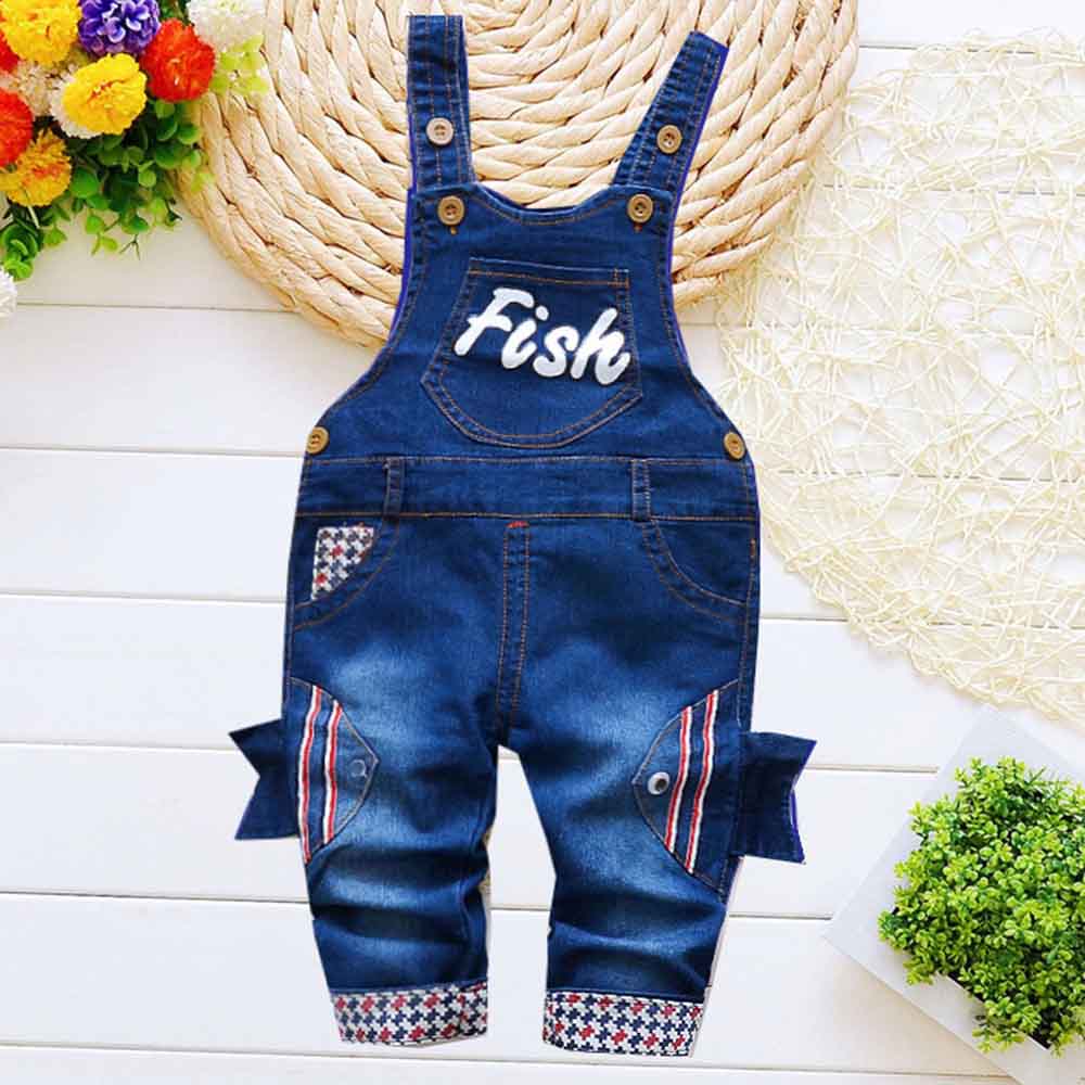 【9M-3Y】Unisex Kid Cartoon Denim Overalls 【9M-3Y】Unisex Kid Cartoon Denim Overalls