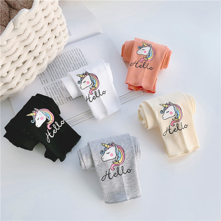 【18M-7Y】Girls Multicolor Unicorn Print Leggings 【18M-7Y】Girls Multicolor Unicorn Print Leggings
