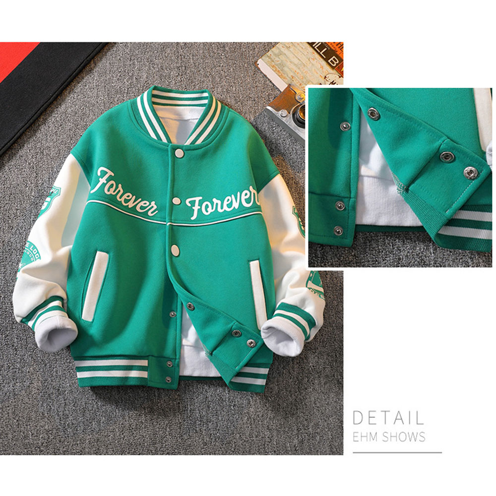 【3Y-12Y】Boys Letter Print Baseball Jacket - 4127 【3Y-12Y】Boys Letter Print Baseball Jacket - 4127