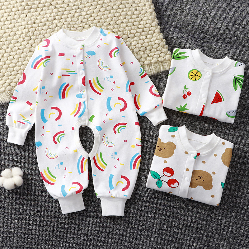 【0M-24M】Unisex Baby Cotton Cartoon Print Long Sleeve Romper 【0M-24M】Unisex Baby Cotton Cartoon Print Long Sleeve Romper