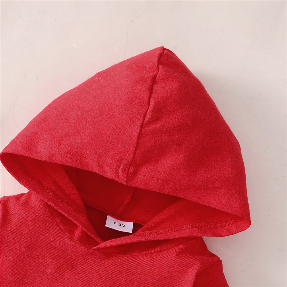 【0M-24M】2-piece Baby Boy Letter Print Long-sleeved Hooded Romper And Pants Set 【0M-24M】2-piece Baby Boy Letter Print Long-sleeved Hooded Romper And Pants Set