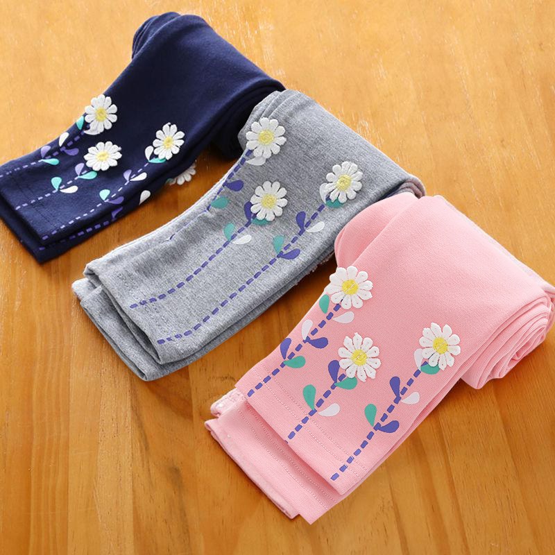 【12M-11Y】Girls Cotton Multicolor Appliquéd Leggings 【12M-11Y】Girls Cotton Multicolor Appliquéd Leggings