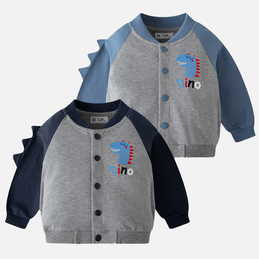 【18M-9Y】Boys Casual Dinosaur Print Sweatshirt Cardigan 【18M-9Y】Boys Casual Dinosaur Print Sweatshirt Cardigan