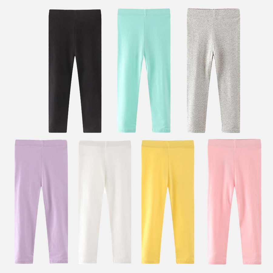 【18M-9Y】Girl Casual Solid Color Multicolor Elastic Leggings 【18M-9Y】Girl Casual Solid Color Multicolor Elastic Leggings