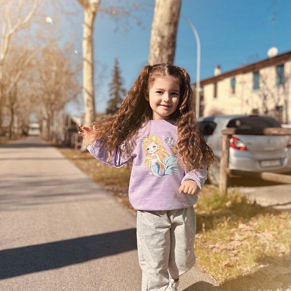 【18M-11Y】2-piece Girls Cute Mermaid Print Sweatshirt And Pants Set - 34287 【18M-11Y】2-piece Girls Cute Mermaid Print Sweatshirt And Pants Set - 34287